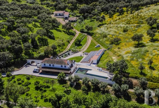 In Vila Viçosa, Alentejo, a 23-hectare estate combining a working farm and a hotel complex with fourteen rooms.